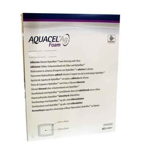 Farmahope | Pansement stérile en mousse de polyuréthane hydrocellulaire  aquacel ag mousse adhésive 21x21 cm 5 pièces Pharmacie en ligne