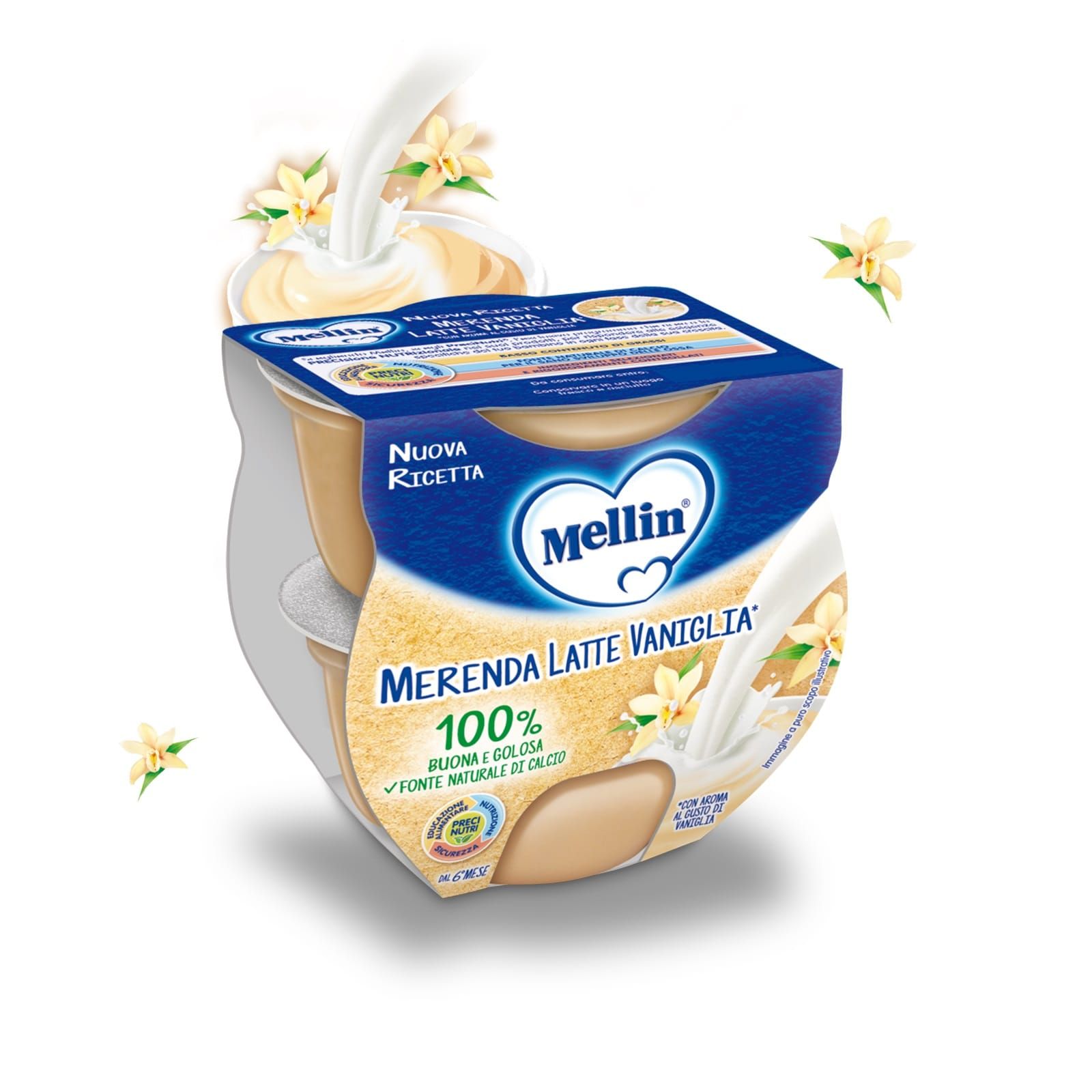 Mellin merenda latte vaniglia 2 x 100 g | Farmacia Online
