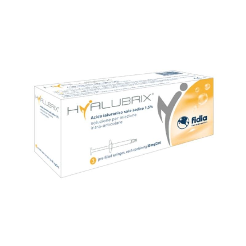 Siringa intra-articolare hyalubrix acido ialuronico 1,5% 30 mg 2 ml 3 pezzi  no eto