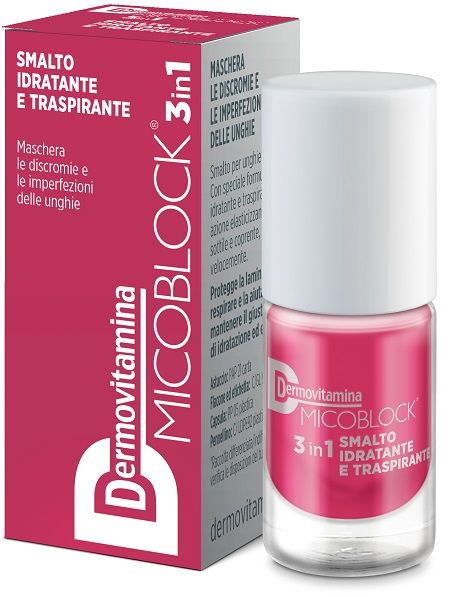 Dermovitamina micoblock 3in1 smalto idratante traspirante rosa geranio 5 ml