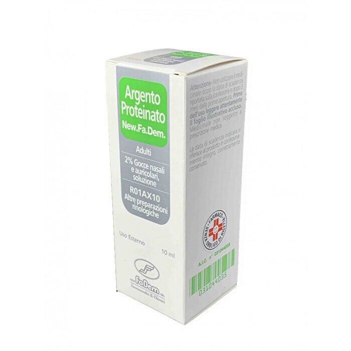 Argento proteinato new.fa.dem. gocce nasali e auricolari, soluzione 2 gocce  nasali e auricolari soluzioneflacone 10 ml