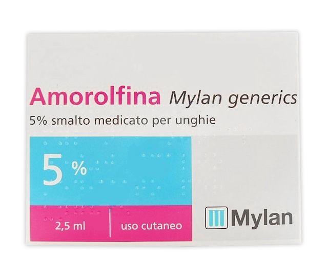 Amorolfina mylan generics 5% smalto medicato per unghie 5% smalto medicato  per unghie 1 flacone in vetro da 2,5 ml | Farmacia Online